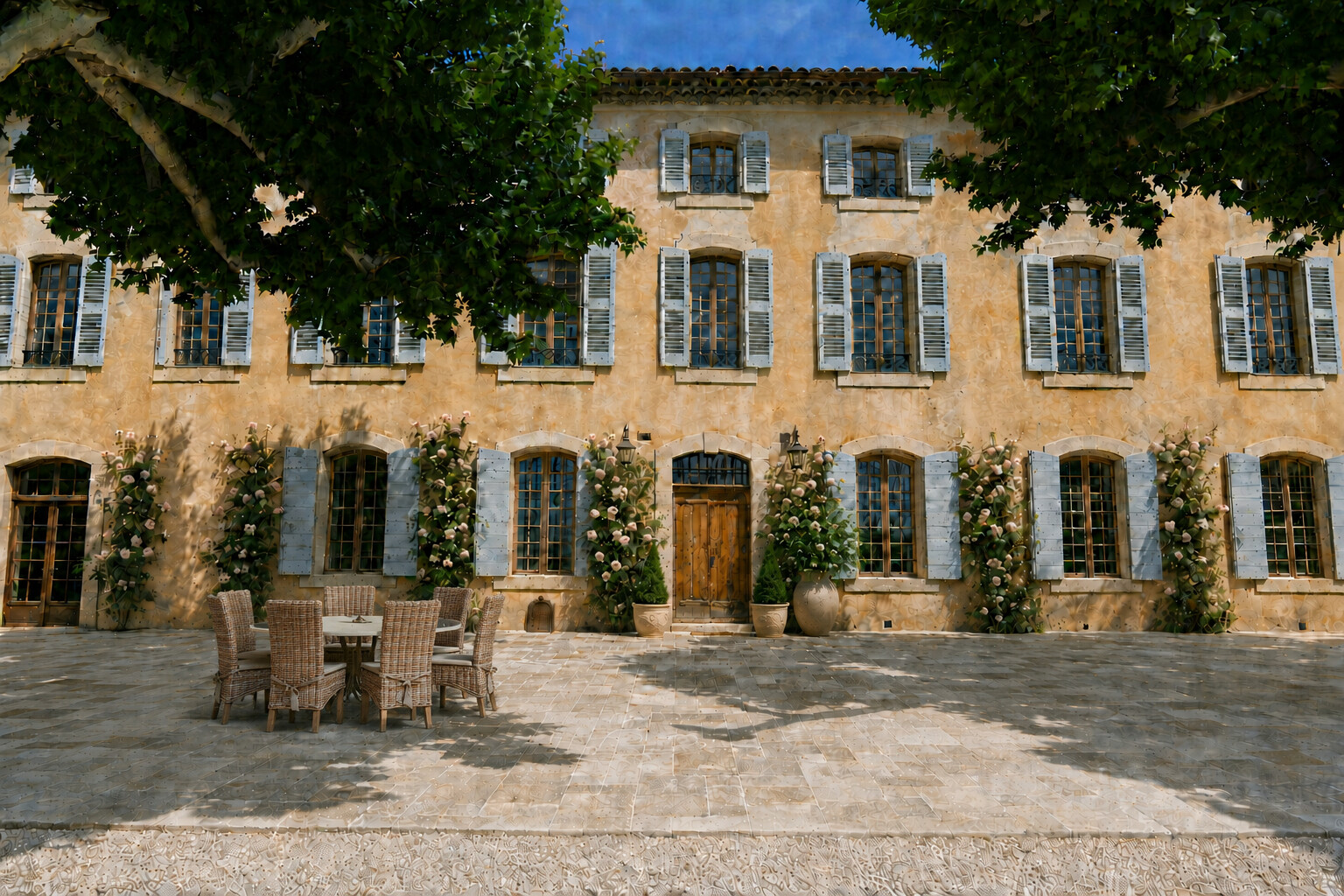 Historic façade of La Bastide des Parfums